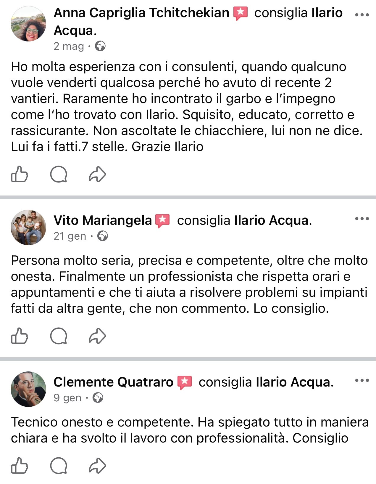 Testimonianza reale di cliente 1